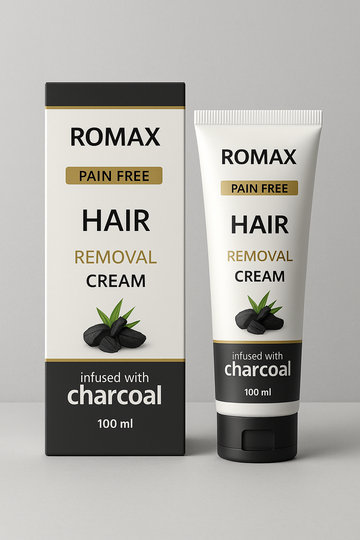 ROMAX Pain-Free Charcoal Hair Removal Cream – 100ml