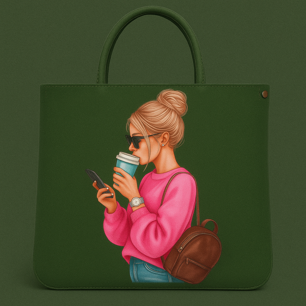 Trendy Tote Bag for Women – Stylish Handbag with Modern Girl Print, Perfect for Everyday Use